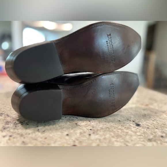 NEW Rare Lucchese Women’s Goat Leather Anthracite / Pewter Boots - Picture 12 of 16